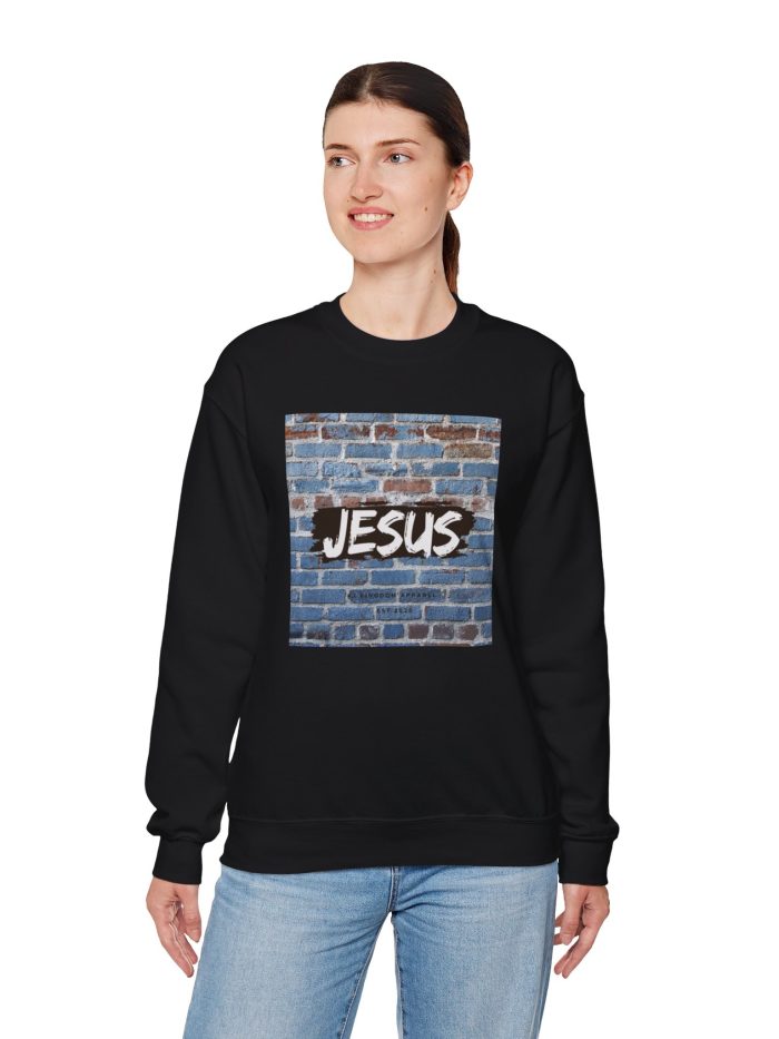 BLACK CREWNECK JESUS BRICK WALL